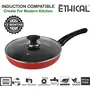 Ethical MASTREO Series Non-Stick Aluminium Induction Base Fry Pan  22cm with Glass Lid - Red, 2 image