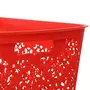 Cutting EDGE Unbreakable Plastic Turkish Baskets Large with Lid for Storage Baskets for Fruit Vegetable Bathroom Stationary Home Basket with Handle - Red Set of 4, 5 image