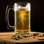 SKGREEN SK Green Glass Beer Mug Set of 500 ml with Handle | Large Beer Glass for Freezer Safe | Bar Beer Cups Drinking Glass Pub Drinking Mug Stein | Alcohol | Beverages Set of 4 (Clear Mug 500 ML 4), 6 image