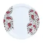 Golden Fish Rose-Marry Red Melamine Round Full Dinner Plates (Pack of 6 11 Inches Floral Print), 3 image