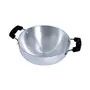 Dharam Paul Traders Heavy Weight Aluminium kadai kadhai for Cooking with lid1 Piece (2 Liter) Diameter-230 mm. Metallic color, 4 image
