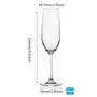 PrimeWorld Luxury Crystaline Touch Champagne Flute Wine Glass Set 230 ml Set of 2 pcs, 5 image