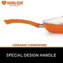 Nirlon Ceramic Nonstick Aluminium Induction Frying Pan with Lid 1.5 litres Orange, 3 image