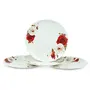 Golden Fish Melamine Red & White Roses Printed Full Size Round Dinner Plate (Set of 4; 11 Inches), 2 image
