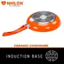 Nirlon Ceramic Nonstick Aluminium Induction Frying Pan with Lid 1.5 litres Orange, 5 image