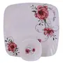 Golden Fish Unbreakable Square Floral Print Full Dinner Plates (Set of 4 Plates), 3 image