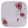 Golden Fish Unbreakable Square Floral Print Full Dinner Plates (Set of 4 Plates), 2 image