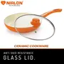 Nirlon Ceramic Nonstick Aluminium Induction Frying Pan with Lid 1.5 litres Orange, 4 image