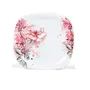 Golden Fish Beautiful Flower Printed Melamine Square Dinner Plate and Veg. Bowl (Pink 11 Inches) - Set of 6 Both, 2 image