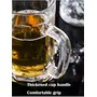 VILON Glass Beer Mugs with Handle | Crystal Clear Glass Beer Mug | 400ml Set of 2, 7 image