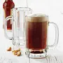 VILON Glass Beer Mugs with Handle | Crystal Clear Glass Beer Mug | 400ml Set of 2, 4 image