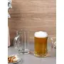 VILON Glass Beer Mugs with Handle | Crystal Clear Glass Beer Mug | 400ml Set of 2, 3 image