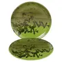 Golden Fish Unbreakable Round Full Dinner Plates (Set of 4 Plates) (Green), 2 image