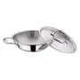 Vinod Platinum Triply Stainless Steel Kadai with Stainless Steel Lid 1.8 L Capacity (22 cm Diameter) with Riveted Handles - Silver (Induction and Gas Stove Friendly), 4 image