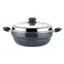 Vinod Hard Anodized 6 pcs Multi Kadai with Stainless Steel Lid 2 Idli Plates 2 Dhokla Plates and 1 Patra Plate - Silver (Induction and Gas Stove Friendly), 2 image