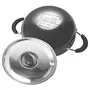 Sumeet 3mm Hard Aluminum Anodized Deep Kadhai with Stainless Steel Lid (Size 10 185mm 1 LTR Black), 3 image