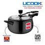 UCOOK Royale Duo Hard Anodised Aluminium Inner Lid Induction Pressure Cooker with Stainless Steel Lid 5 Litre Black, 4 image