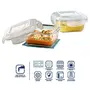 Borosil Glass Lunch Box Vertical Microwave Safe Office Tiffin (Transparent 320 ml) -Set of 2, 4 image