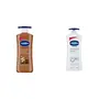 Vaseline Intensive Care Cocoa Glow Body Lotion 24 hr nourishing lotion with 100% Cocoa And Shea Butter Restores Glow 400 ml & Vaseline Derma Care Advanced Repair Body Lotion