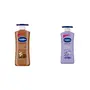 Vaseline Intensive Care Cocoa Glow Body Lotion 24 hr nourishing lotion with 100% Cocoa And Shea Butter Restores Glow 400 ml & Vaseline Intensive Care Calming Lavender Body Lotion