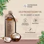 Conscious Food Cold Pressed Coconut Oil in Glass Bottle | Certified Organic | 100% Pure | Good for Cooking | Boosts Heart Health Skin Care | Coconut Oil - 500ml, 3 image