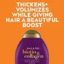 OGX Thick & Full + Biotin & Collagen Volumizing Shampoo for Thin Hair Thickening Shampoo with Vitamin B7 Collagen & Hydrolyzed Wheat Protein For Thicker Fuller Healthier looking hair Sulfate Free Surfactant No Parabens 385 ml, 4 image