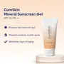 CureSkin Mineral Sunscreen Matte Finish SPF 50 | 50gm Gel | For All Skin Types of Men & Women | Vitamin E Aloe Vera Chamomile Extract | Lightweight Strong Against UVA/UVB Rays | No white cast, 4 image