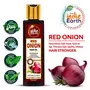 THE INDIE EARTH RED ONION HAIR OIL 200 ML - ANTI HAIR LOSS & HAIR GROWTH OIL WITH BLACK SEED CURRY LEAF HIBISCUS BHRINGRAJ & 29+ NATURAL OILS & EXTRACTS | BEST ANT HAIR FALL OIL | BEST ONION OIL, 3 image