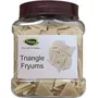 Thanjai Natural Triangle Fryums Ready to Fry Papad | 1kg Jar | Microwave Air Fry Instant Vegan Snacks | Crunchy & Tasty Dry Samosa Chips