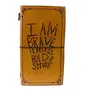Craft Play Handicraft I am Brave Leather Emboss Handcrafted Regular Notebook/Personal Organiser/Diary (80 Unruled Pages_8.5 inch x 4.5 inch x 1 inch) (Leather)