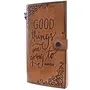 Craft Play Handicraft Good Things are going to Happen Emboss Leather Handcrafted Regular Notebook/Personal Organiser/Diary (80 Unruled Pages_8.5 inch x 4.5 inch x 1 inch) (Leather), 2 image