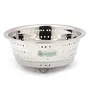 Coconut Stainless Steel Rice Fruits & Vegetables Basin Strainer/Colander for Kitchen - 1 Unit - (Diamater- 10.5 Inches)