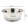 Coconut Stainless Steel Rice Fruits & Vegetables Basin Strainer/Colander for Kitchen - 1 Unit - (Diamater- 9.5 Inches), 4 image