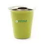 Coconut Stainless Steel Rampatra Green Colour Glass for Tea / Coffee - Set of 6 (Capacity - 200ml), 2 image