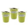 Coconut Stainless Steel Rampatra Green Colour Glass for Tea / Coffee - Set of 3 (Capacity - 200ml)