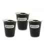 Coconut Stainless Steel Rampatra Black Colour Glass for Tea / Coffee - Set of 3 (Capacity - 200ml)