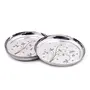 Coconut Stainless Steel Heavy Guage Laser Apple Plates Round Dinner Plates - 6 Pcs Set, 3 image