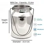 Coconut Stainless Steel Plain Milk Can/Milk Barni/Milk Pot/Oil Can (with Lid) - Capacity - 1 Litre & 3 Litre - Set of 2, 3 image