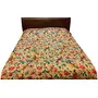 Vermilion Lifestyle Kantha stitch Pure Cotton Bed cover/AC Quilt - King Size 90x108 In Beige, 5 image