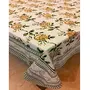 Vermilion Lifestyle Hand Block Printed 100% Cotton Rectangular Table Cloth with 6 Napkins for 6 Seater Dining Table | (Brown Rose 220 Inch X 140 cm.), 3 image
