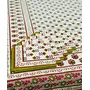 Vermilion Lifestyle Hand Block Printed 100% Cotton Rectangular Table Cloth with 6 Napkins for 6 Seater Dining Table | (Pink Floral 220 Inch X 140 cm.), 2 image
