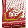 Vermilion Lifestyle Hand Block Printed 100% Cotton Rectangular Table Cloth with 6 Napkins for 6 Seater Dining Table | (Red Floral 220 Inch X 140 cm.), 2 image