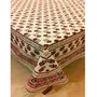 Vermilion Lifestyle Hand Block Printed 100% Cotton Rectangular Table Cloth with 6 Napkins for 6 Seater Dining Table | (Pink Floral 220 Inch X 140 cm.), 3 image
