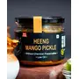 ZAAIKA Heeng Mango Pickle Low Oil Indian Traditional Home Made Hing Aam Ka Achaar with Glass Jar No | Preservatives - 900 Grams (Heeng Mango Pickle Pack of 3 Each of 300 GM), 3 image