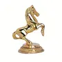 KridayKraft Golden Finish Jumping Horse Metal Statue for Wealth  Income and Bright Future & Feng Shui & Vastu ( 8.5 X 6.5 X 12 cm Gold), 4 image