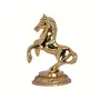 KridayKraft Golden Finish Jumping Horse Metal Statue for Wealth  Income and Bright Future & Feng Shui & Vastu ( 8.5 X 6.5 X 12 cm Gold), 3 image