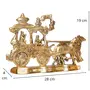 KridayKraft Metal Gold Plated Antique Lord Krishna and Arjun Rath Chariot with Two Horses Decorative Showpiece (19 cm Height X 4 cm Length X 29 cm Wide), 4 image