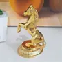 KridayKraft Golden Finish Jumping Horse Metal Statue for Wealth  Income and Bright Future & Feng Shui & Vastu ( 8.5 X 6.5 X 12 cm Gold), 2 image
