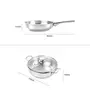 Cello Steelox Induction Compatible Stainless Steel Fry Pan & Kadai with Glass Lid 22 cm/2Ltrs (3 pcs Set), 6 image