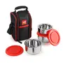 Maxfresh Thermi Stainless Steel Lunch Pack 3 PC Capacity - 275Ml x 1 Pc 350Ml x 2 pc (Red), 6 image
